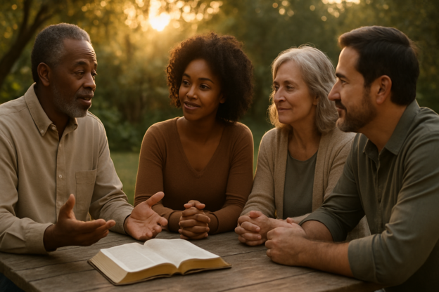 Como evangelizar com respeito em um jardim, entre amigos e familiares atentos.